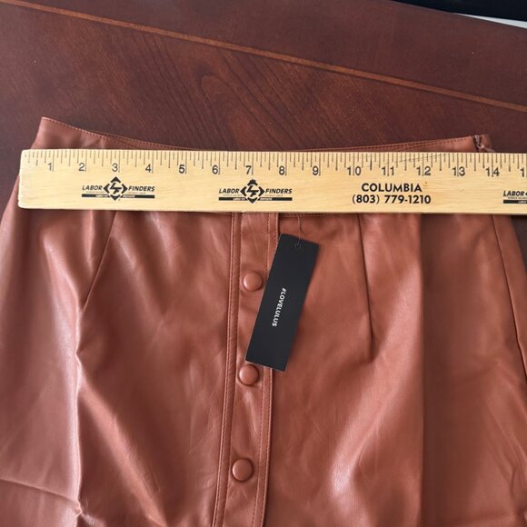 New Lulus Most Fab Clay Vegan Leather Mini Skirt Size S Small - Picture 15 of 16